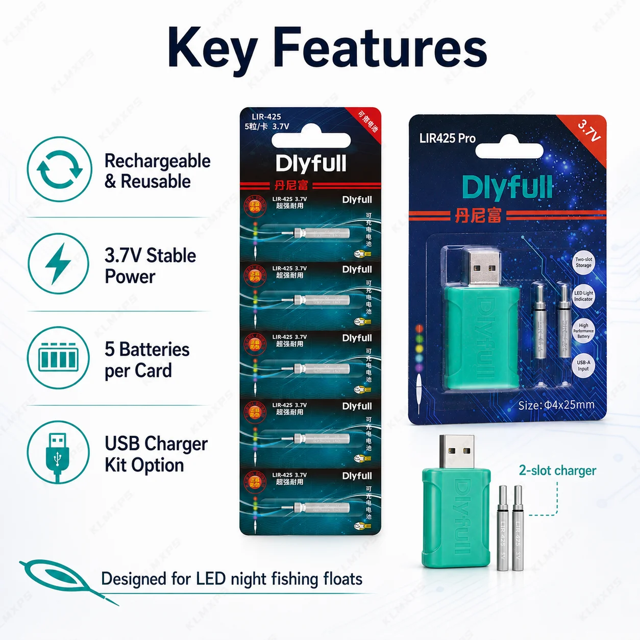 Аккумулятор LIR425 3.7В с USB- – обзор и цена Fish Finder Charger